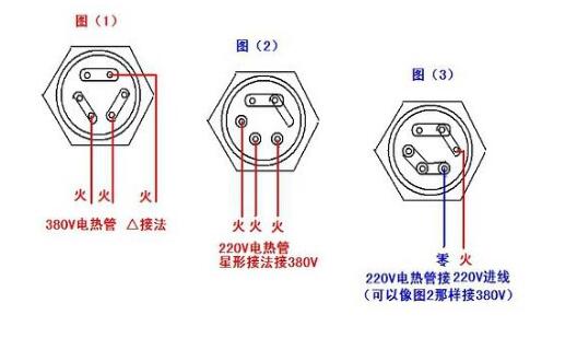 220v電熱管電爐絲接線(xiàn)圖